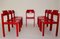 Red Beech Wood Dining Chairs by Rainer Schell, 1960s, Set of 7 6