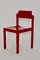 Red Beech Wood Dining Chairs by Rainer Schell, 1960s, Set of 7 1