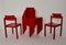 Red Beech Wood Dining Chairs by Rainer Schell, 1960s, Set of 7, Image 4