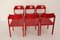 Red Beech Wood Dining Chairs by Rainer Schell, 1960s, Set of 7, Image 3