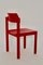 Red Beech Wood Dining Chairs by Rainer Schell, 1960s, Set of 7 7