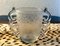 Art Deco Ice Glass Vase with Bow Handles, 1930s 2