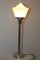 Lampe de Bureau Art Déco en Aluminium & Verre Opalin, 1930s 4