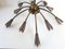 Lámpara de araña francesa Mid-Century de latón y acero de Maison Lunel, años 50, Imagen 6