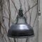 Lampe à Suspension Industrielle Vintage en Émail Gris Foncé 4
