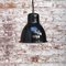 Lámpara colgante industrial vintage pequeña esmaltada en negro, Imagen 4