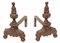 Antique Forged Cast Iron Fire Dogs, Set of 2, Image 1