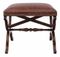 Antique Victorian Walnut Leather Stool Seat Foot 1