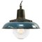 Vintage Industrial Blue Enamel & Cast Iron Pendant Lamp 5