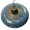 Vintage Industrial Blue Enamel & Cast Iron Pendant Lamp 2