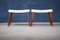 Tabourets Mid-Century en Teck, Danemark, Set de 2 5