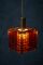 Lámpara colgante danesa Mid-Century de cristal naranja, Imagen 3