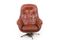 Danish Brown Leather Swivel Lounge Chair, 1960s, Image 6