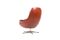 Danish Brown Leather Swivel Lounge Chair, 1960s, Image 4