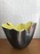 Schwarz-gelbe Keramikschale von Elchinger, 1950er 1