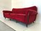 Rotes Mid-Century 3-Sitzer Samtsofa, 1950er 12