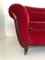 Mid-Century Red Velvet Three-Seat Sofa, 1950s, Image 8