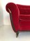 Rotes Mid-Century 3-Sitzer Samtsofa, 1950er 8