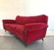 Rotes Mid-Century 3-Sitzer Samtsofa, 1950er 5