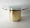 American Cylindrical Brass & Golden Laminate Dining Table, 1970s, Image 1