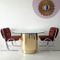 American Cylindrical Brass & Golden Laminate Dining Table, 1970s, Image 3