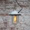 Vintage Industrial White Porcelain Pendant 4