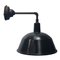 Lámpara de pared industrial vintage de hierro fundido y esmalte negro, Imagen 1