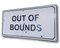 Vintage Out of Bounds Schild aus Emaille 1