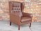 Danish Leather Wing Chair, 1960s 3