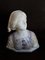 Antique Alabaster, Soapstone and Bronze Bust of Maiden on White Marble Base by Gustave van Vaerenbergh 3