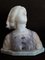 Antique Alabaster, Soapstone and Bronze Bust of Maiden on White Marble Base by Gustave van Vaerenbergh 2