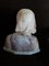 Antique Alabaster, Soapstone and Bronze Bust of Maiden on White Marble Base by Gustave van Vaerenbergh 6