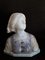 Antique Alabaster, Soapstone and Bronze Bust of Maiden on White Marble Base by Gustave van Vaerenbergh, Image 1