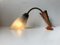 Moderne skandinavische Wandlampe aus Messing, Kupfer & Glas, 1950er 3