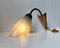 Moderne skandinavische Wandlampe aus Messing, Kupfer & Glas, 1950er 2