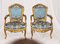Antique Rococo Style Gilt Armchairs, Set of 2 1