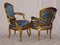 Antique Rococo Style Gilt Armchairs, Set of 2, Image 4
