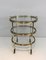 Neo-Classical Oval Brass Trolley with 3 Removable Shelves, 1940s 1