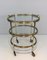 Neo-Classical Oval Brass Trolley with 3 Removable Shelves, 1940s, Image 16
