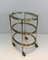 Neo-Classical Oval Brass Trolley with 3 Removable Shelves, 1940s 14