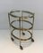 Neo-Classical Oval Brass Trolley with 3 Removable Shelves, 1940s, Image 14