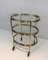 Neo-Classical Oval Brass Trolley with 3 Removable Shelves, 1940s 4