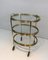 Neo-Classical Oval Brass Trolley with 3 Removable Shelves, 1940s, Image 4