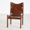 Vintage Leather Lounge Chair with Folkloric Motifs, 1976, Image 1