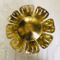 Danish Brutalist Flame Cut Brass Flower Wall Light by Holm Sørensen, 1960s 2