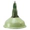 Vintage Industrial Cast Aluminum & Green Enamel Pendant Lamp 5