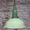 Vintage Industrial Cast Aluminum & Green Enamel Pendant Lamp 4