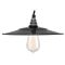 Vintage Industrial French Black Enamel Pendant Lamp, Image 4