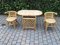 Rattan Table & Chairs Set, 1960s 1