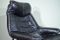 Mid-Century Norwegian Black Leather Swivel Reclining Chair from Skoghaug Industri 3